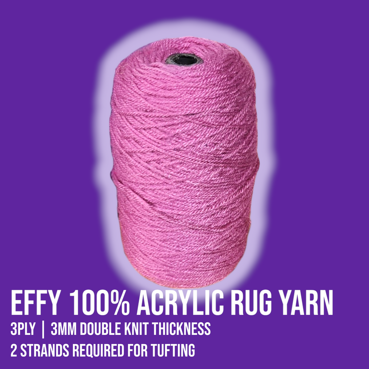 100% Acrylic Rug Yarn on 500gms/1.1lb Cones