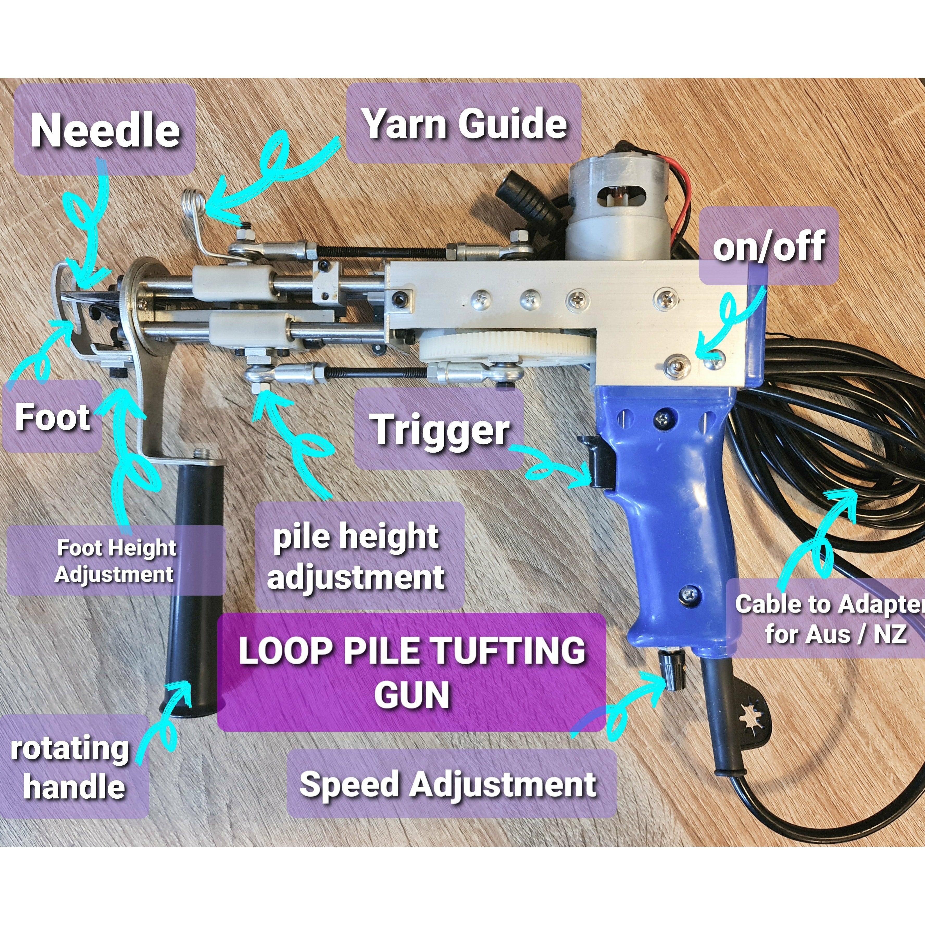 AK - II Hand Tufting Loop Pile Machine - *ships Immediately* - Punch Needle Supplies NZ